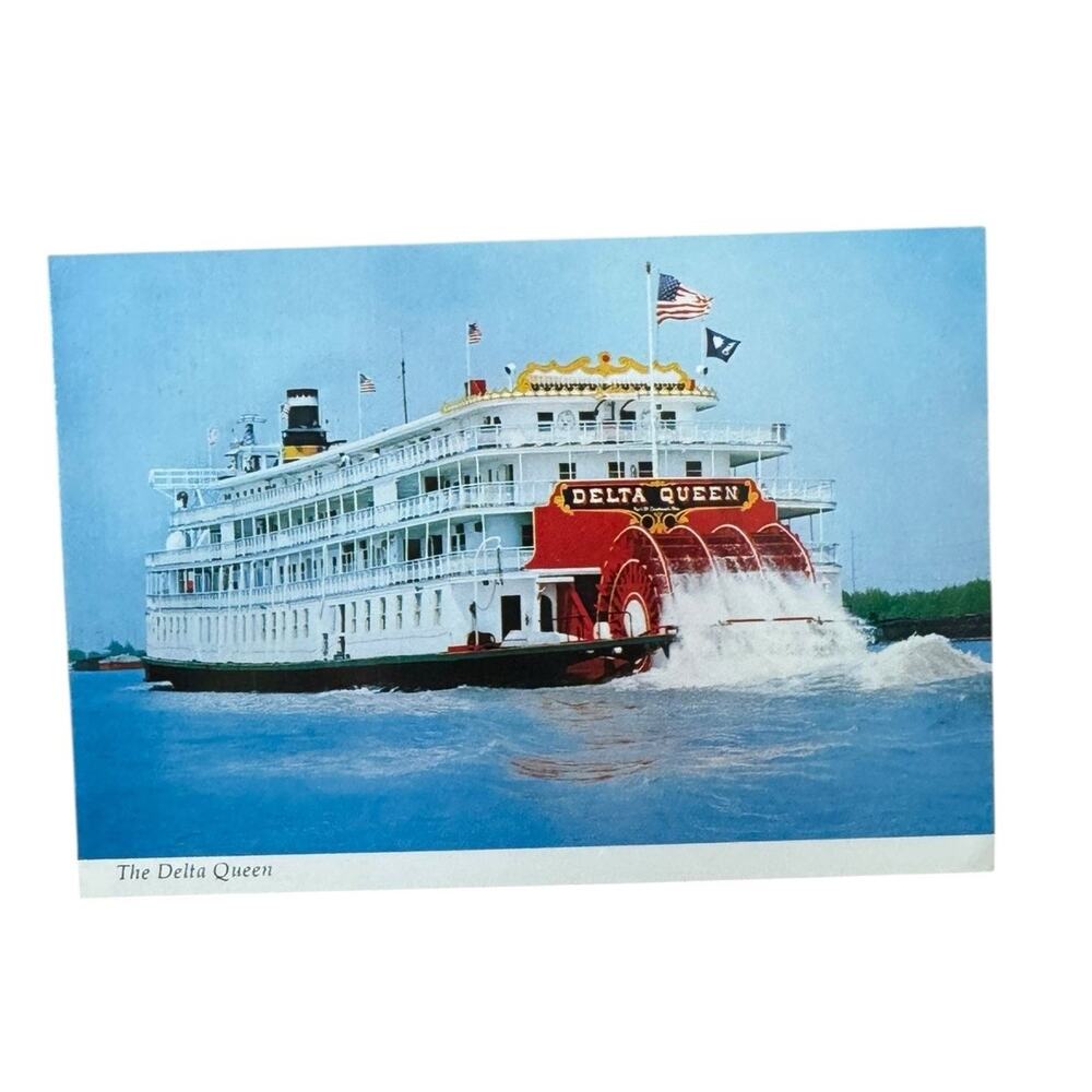 Delta Queen Postcard Riverboat Unposted‎ Sternwheeler Tourist Souvenir Vintage